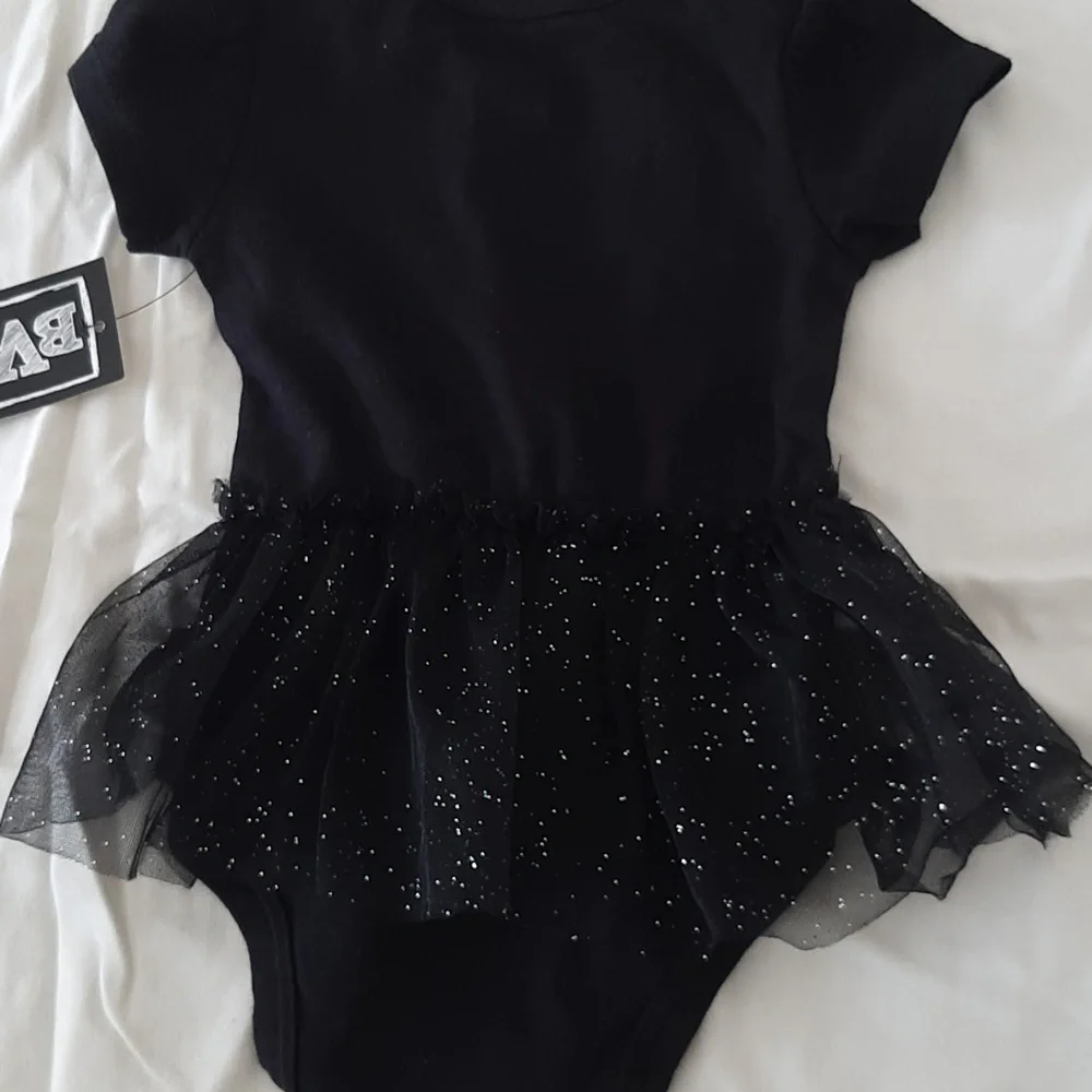 Little Black Dress Baby Onesie with Tulle Skirt 12M.  NWT